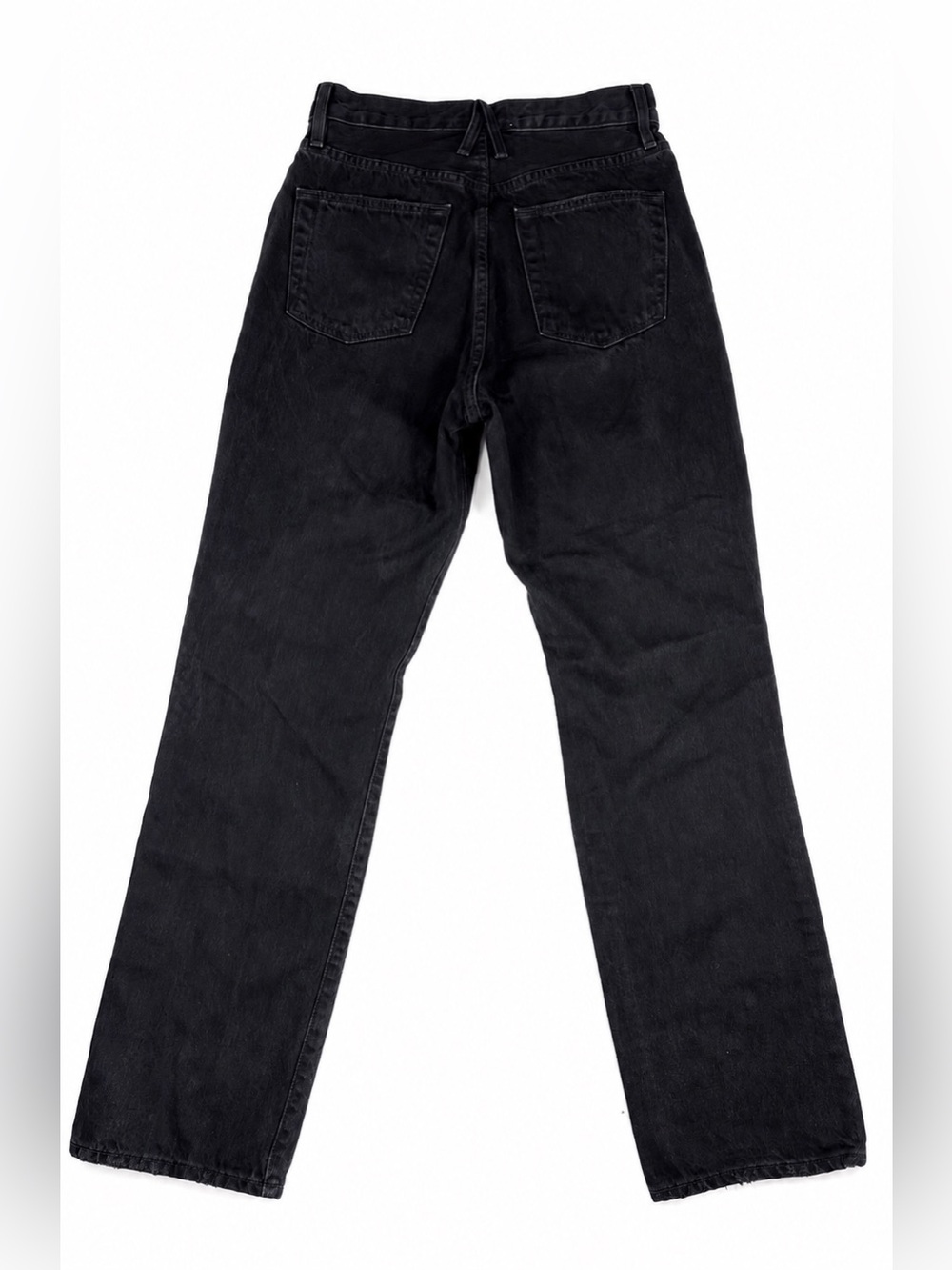 SLVRLAKE London Destroyed Black Distressed High Rise Straight Jeans 100% Cotton